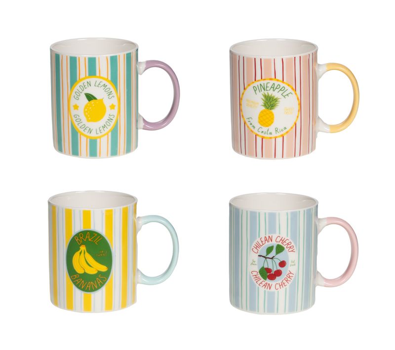 Coffret De 4 Mugs Baya 34 Cl En Porcelaine