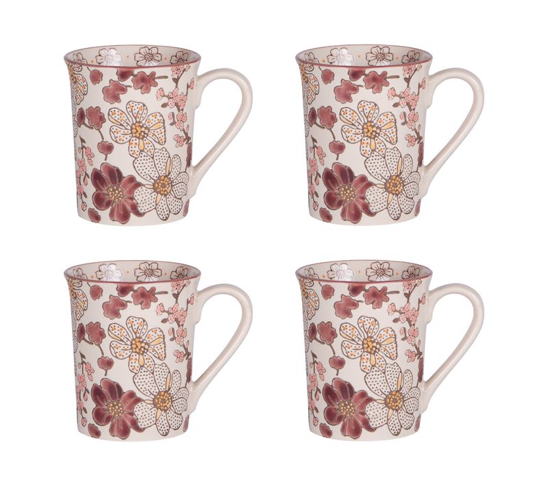 Coffret De 4 Mugs Kiyo 30 Cl En Grès