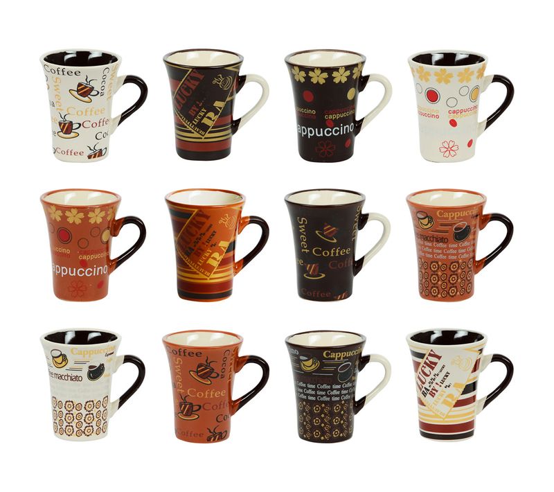 Coffret De 12 Tasses à Café Collector 8 Cl En Porcelaine
