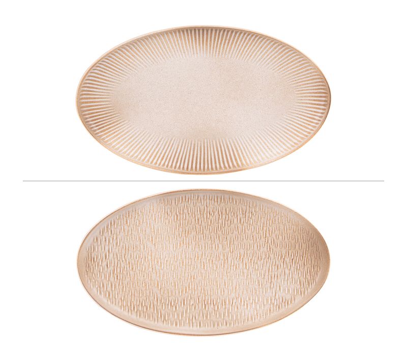Plat Ovale Miyaki 30x17 Cm (1 Modèle Aléatoire) En Grès
