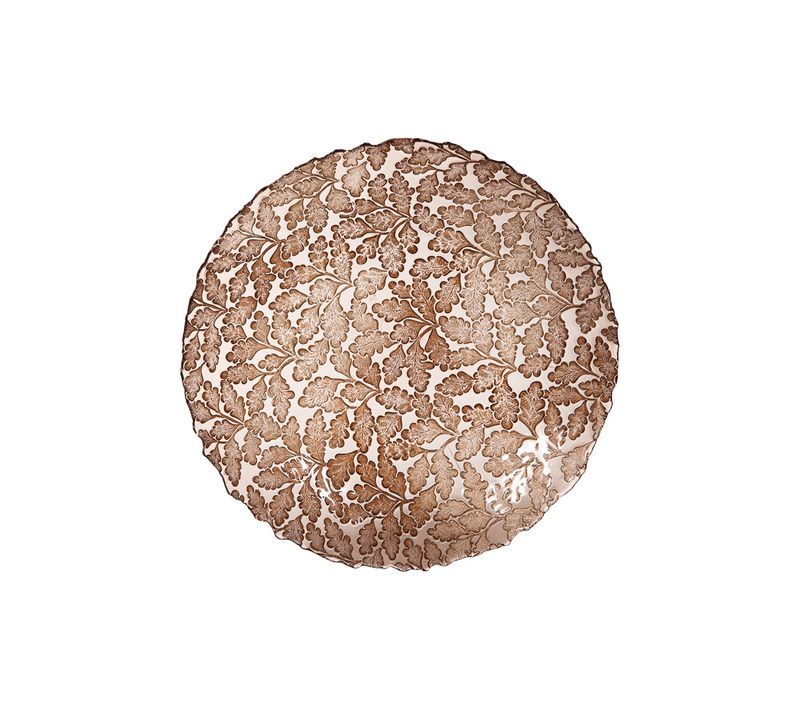 Plat Rond Sépia 32 Cm En Verre