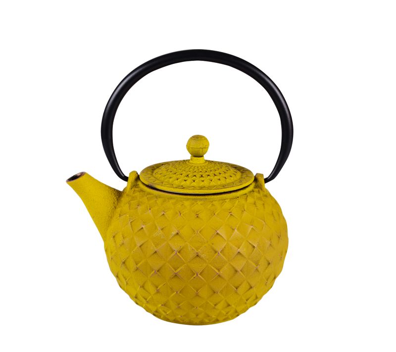 Théière En Fonte 1 L Avec Fitre Inox Octo Jaune En Fonte émaillée