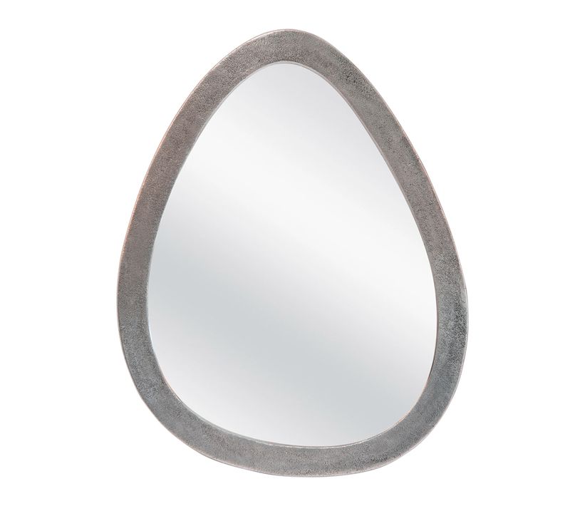 Miroir Métal Oeuf Argent 78 X 62 Cm En Métal