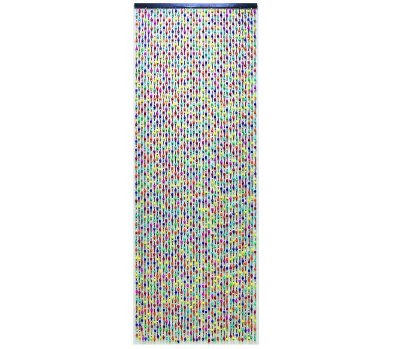 Rideau De Porte Perles De Bois Multicolores