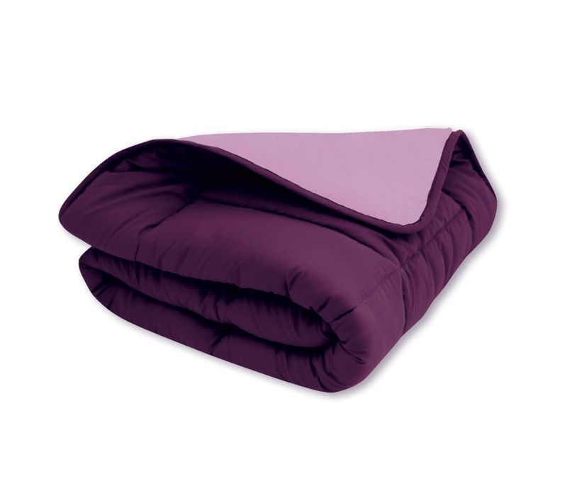 Couette Légère Réversible Bicolore En Microfibre 200 Gr/m² - 160x220 Cm - Violet Parme