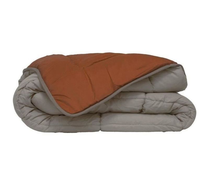 Calgary Couette Chaude Microfibre 400g/m² Galet Et Gingembre 200x200cm
