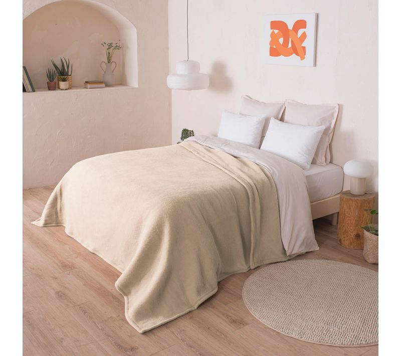 Couverture Chamonix Naturel 240 X 260 Cm Blanc