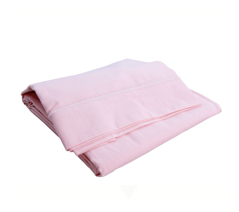 Drap Plat Avec Point Bourdon - 120x180 Cm - Rose Clair