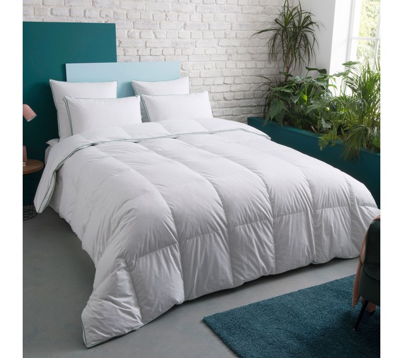 Couette Tempérée 50% Duvet - Coton - Adèle 200 X 200 Cm Blanc