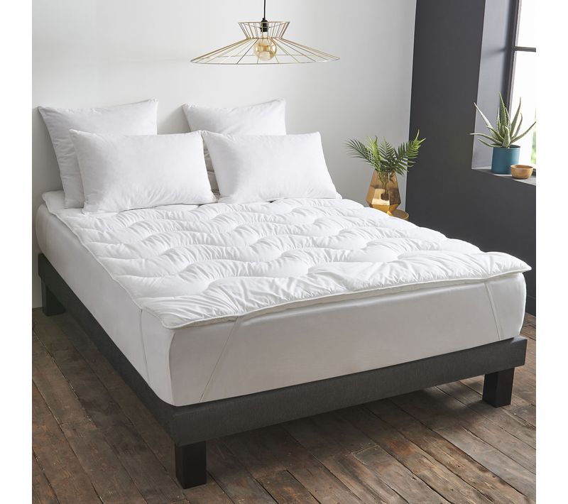 Surmatelas Gonflant Durable - Coton Bio - Théodore 90 X 190 Cm Blanc