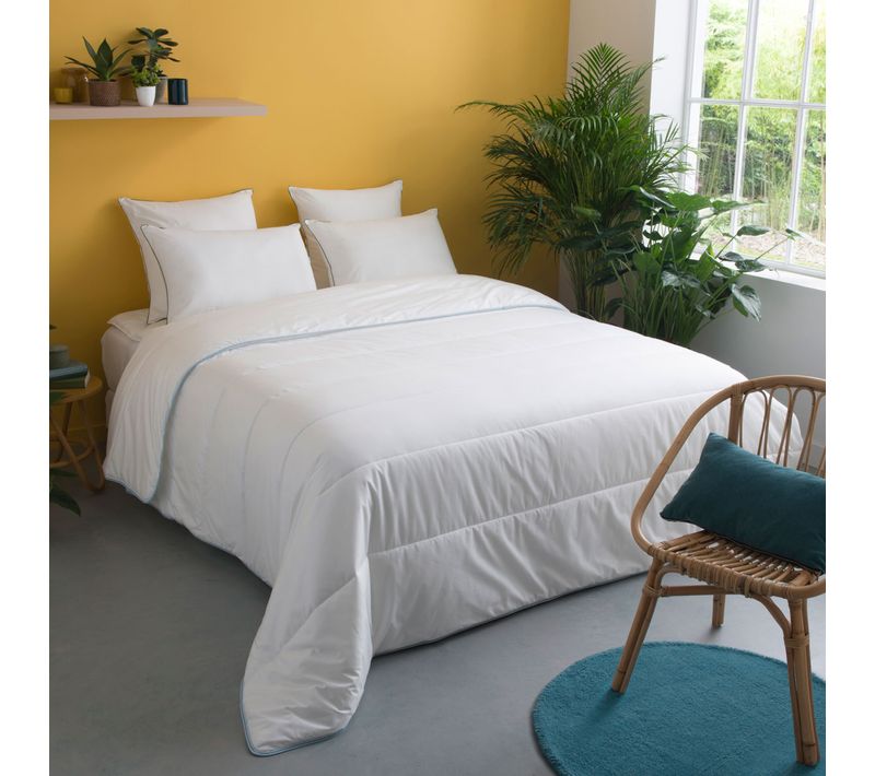 Couette Legere Respirante- Coton Tencel - Suzette 200 X 200 Cm Blanc