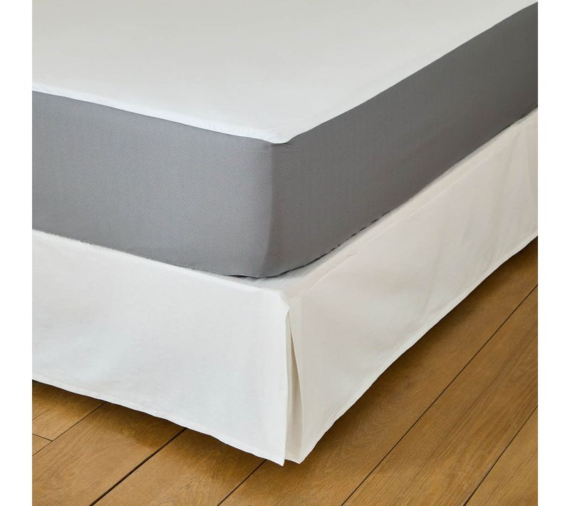 Protège Matelas Coton Mesh 90 X 190 Cm Blanc, Gris Clair