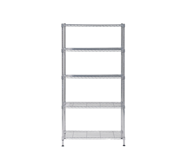 Étagère 5 Tablettes Métal Chromé 90 Cm