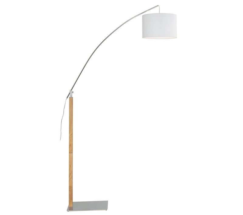 Lampadaire Avec Bras Chromé - 190 Cm - Marron Clair