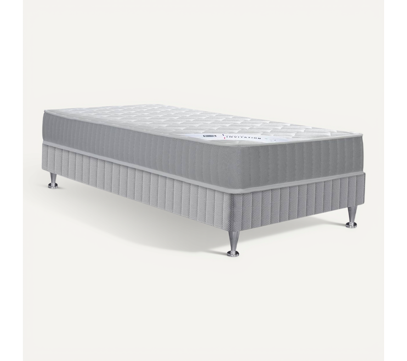 Ensemble Matelas Ressort 90x190 cm + Sommier - H23 cm - Ressorts Ensachés, Ferme