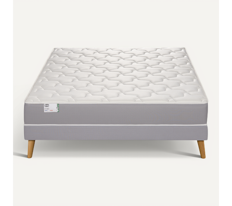 Ensemble L'OPTIMAL 140x200 cm Matelas Ressort Ensachés H22cm, Ferme, Sommier