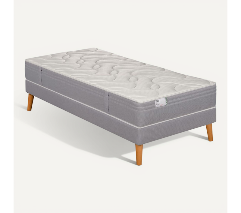 Ensemble matelas Ressort Ensachés 90x200 cm L'INDISPENSABLE, Epaisseur 26 cm, Ferme + Sommier