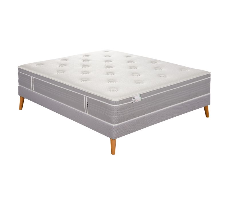 Ensemble matelas Ressort Ensachés 140x190 cm L'ELEGANT, Epaisseur 30 cm, Ferme + Sommier