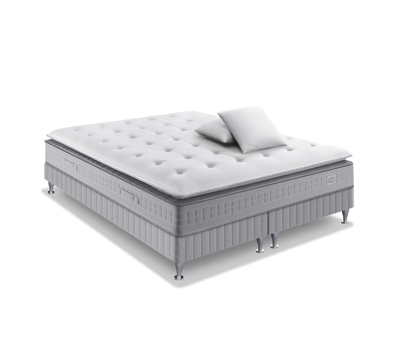 Ens Extension 180x200 Matelas H29 Ressort Ensachés, Ferme, 2 Sommiers,2 Oreillers