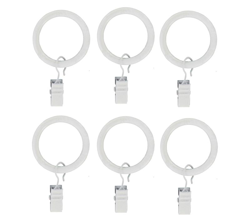 6 anneaux pince Ø 2 cm  Blanc