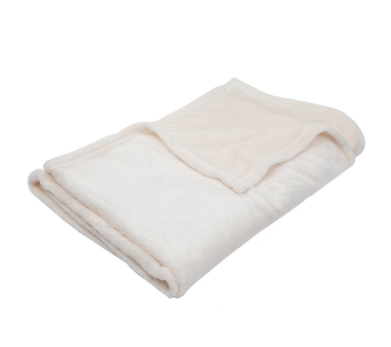 Couverture Douce En Flanelle 100x150 Cm Écru