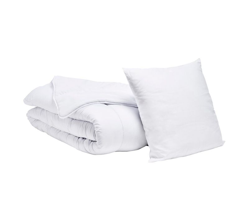 Pack Couette Chaude 140x200cm + 1 Oreiller 60x60cm Anti-acariens