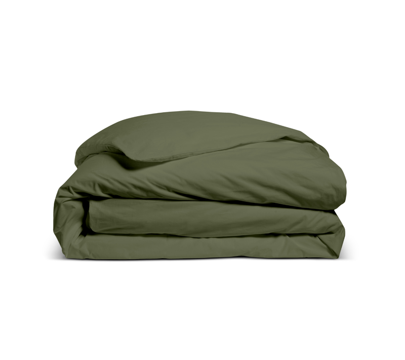 Housse De Couette Unie 220x240cm Percale Kaki