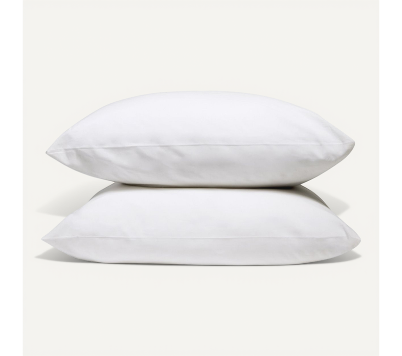 Lot De 2 Taies D'oreiller Unies 50x75cm Percale Blanc