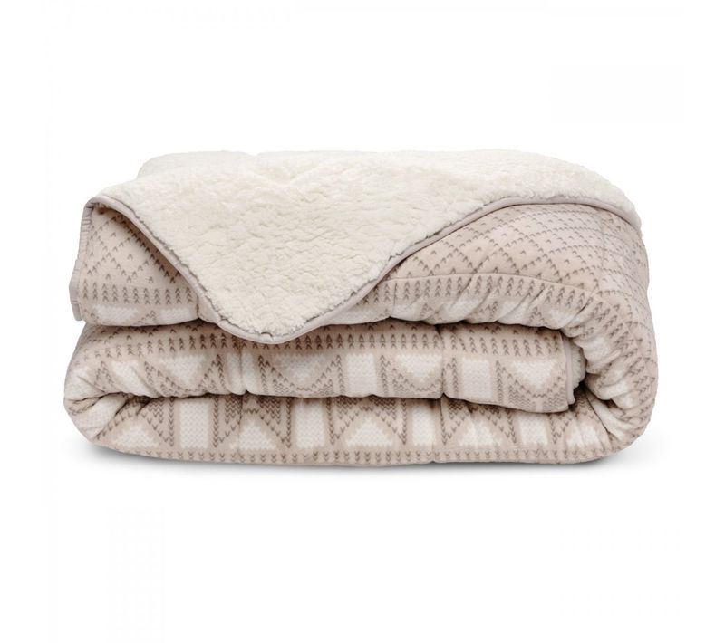Couette Imprimée Sherpa Polaire Chaude 220x240cm Chalet