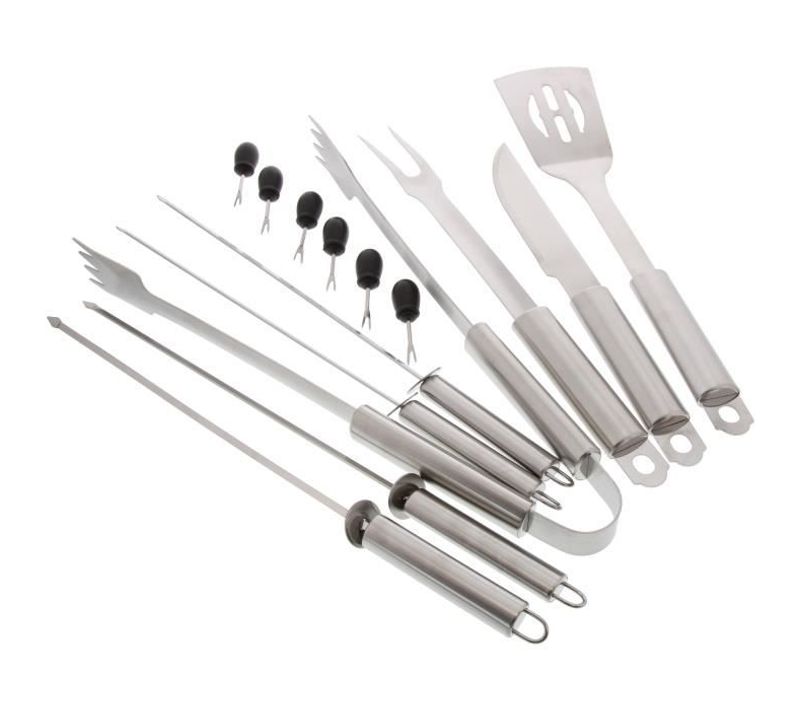 Valise Barbecue - 16 Piéces - Acier Inoxydable