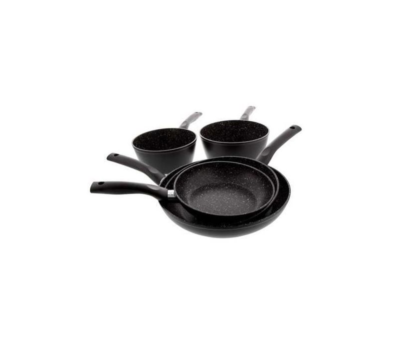 Lot De 3 Poeles 20, 24 Et 28 Cm + 2 Casseroles De 18 Et 20 Cm