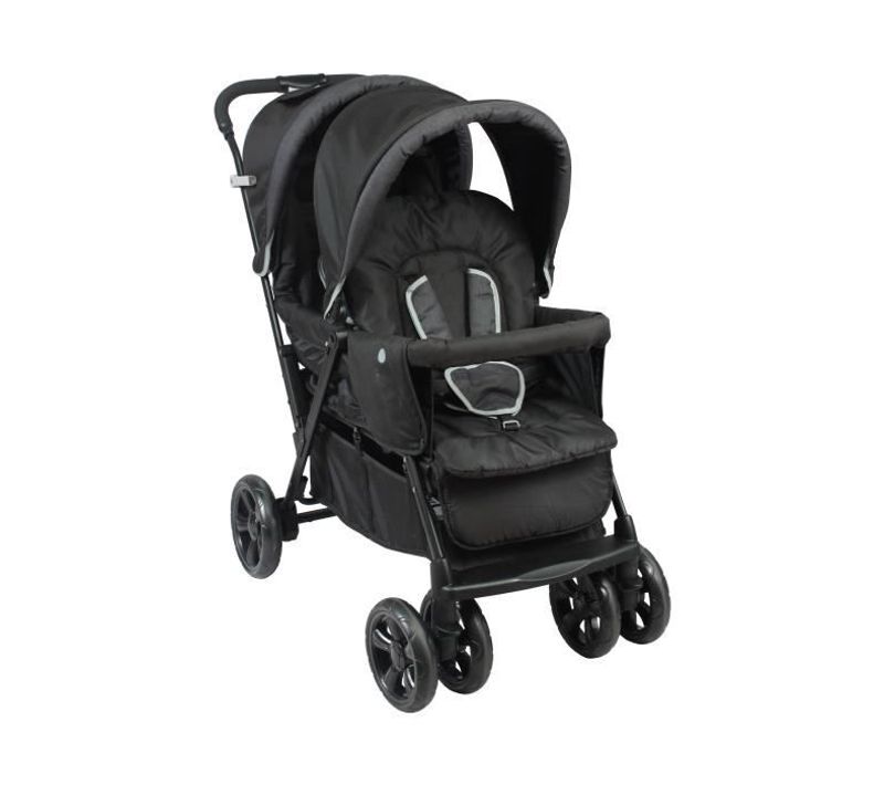 Poussette Double  - Toute Équipée - Habillage Pluie Inclus - Pliage Facile