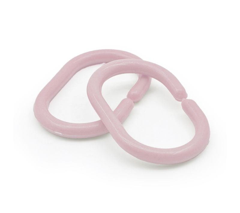 Anneaux De Rideau De Douche X12 En Plastique - 6x2 Cm - Rose