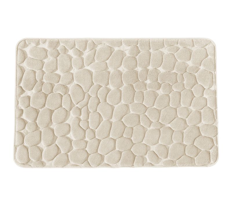 Tapis De Bain Galet à Mémoire De Forme Ecru 50x80cm