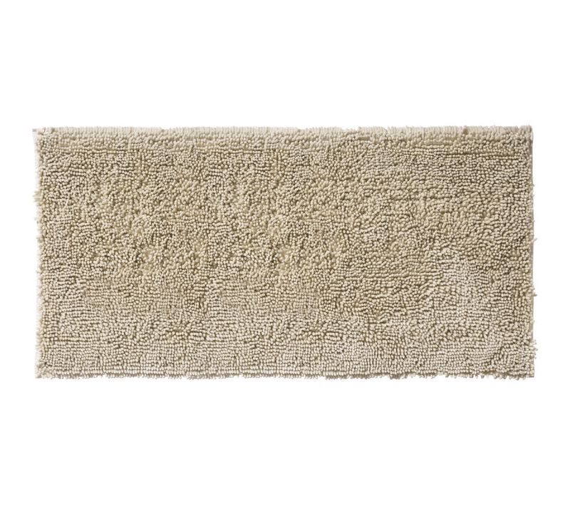 Tapis De Bain Déco Fil Doré En Polyester Ivoire 60x120cm