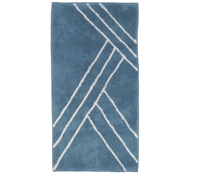 Tapis De Bain Déco Géométrique En Coton 60x120cm