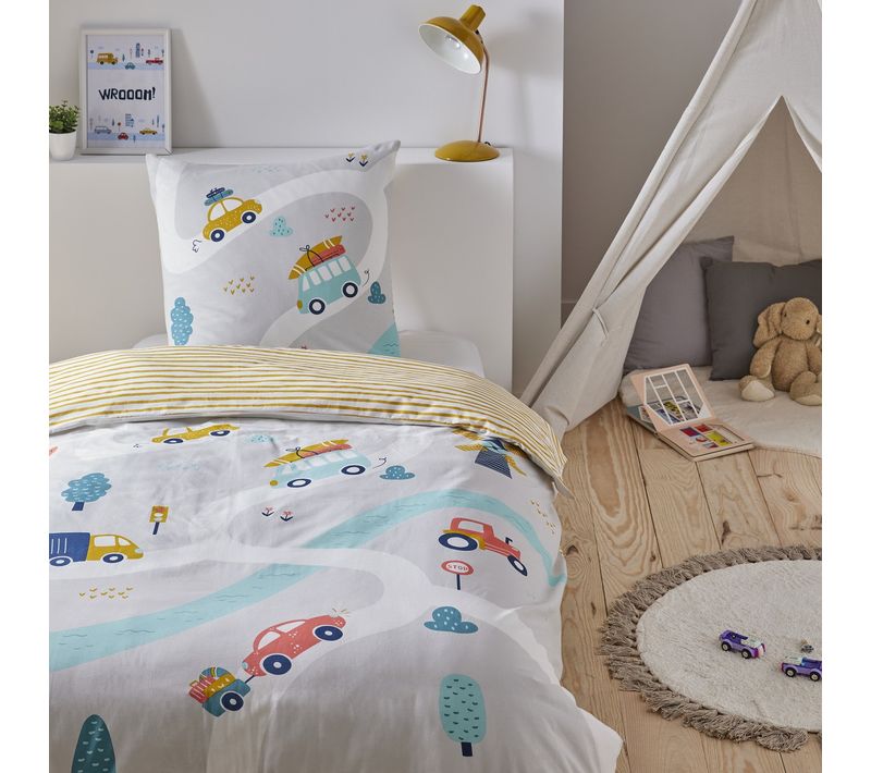 Parure De Lit Enfant Circuit Voiture 140x200cm