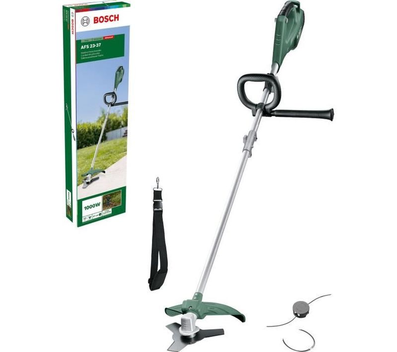 Débroussailleuse Électrique Filaire 1000 W - Double Coupe 37 Cm (fil) / 23 Cm (lame)