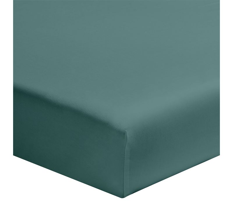 Drap Housse Uni En Coton, Made In France Bleu 80x200