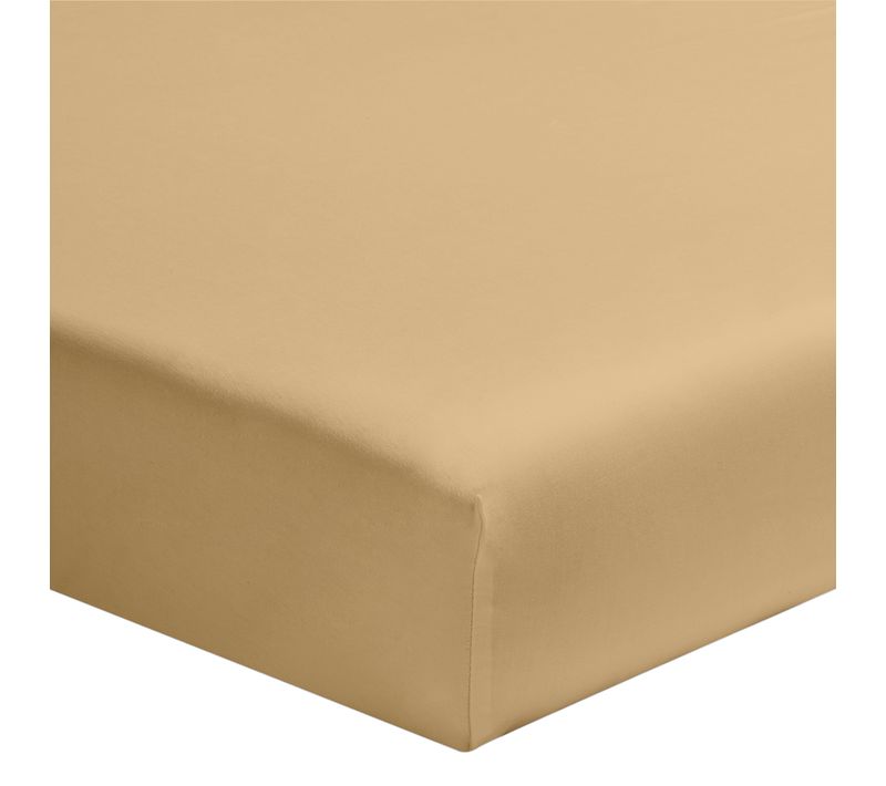 Drap Housse Uni En Coton Biscuit 140x190