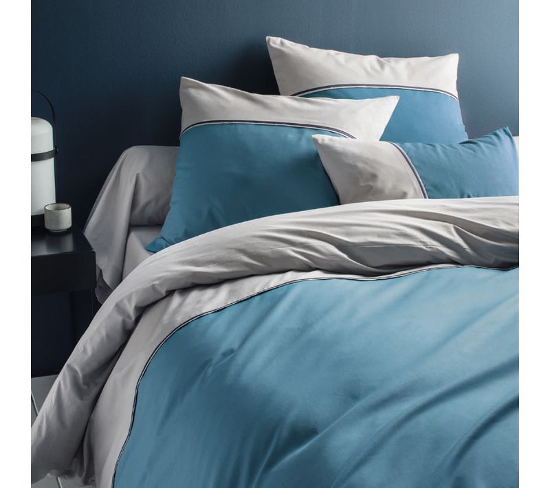 Housse De Couette En Coton Bicolore 260 X 240