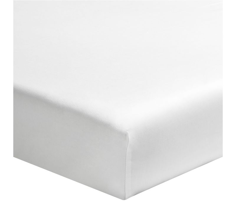 Drap Housse Uni En Coton, Made In France Blanc 80x200