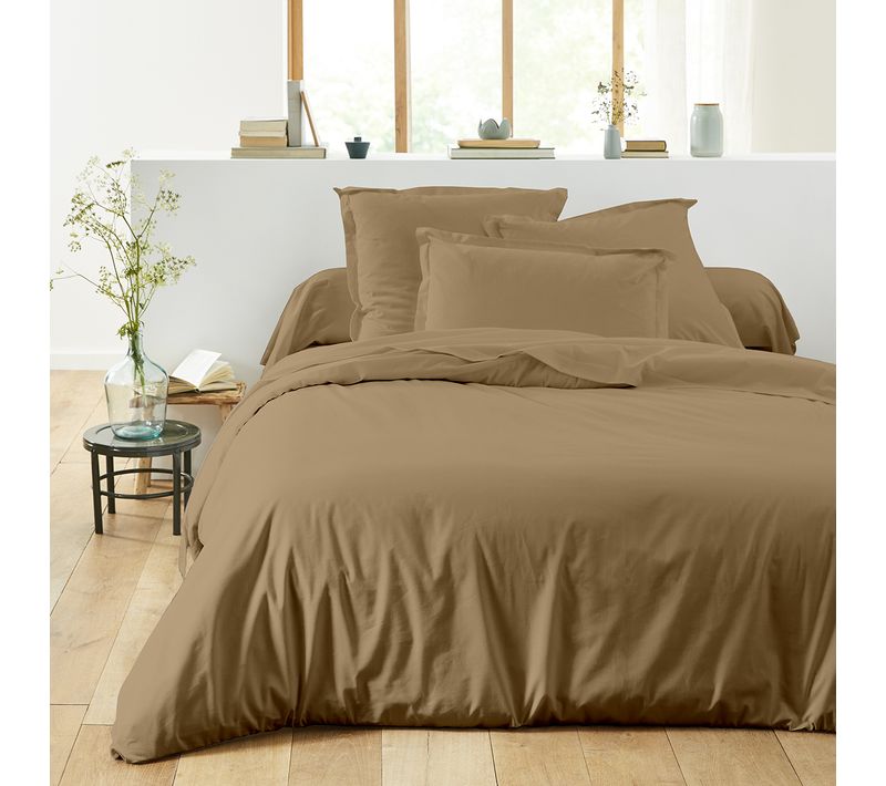 Housse De Couette Uni En Coton Pralin 140x200