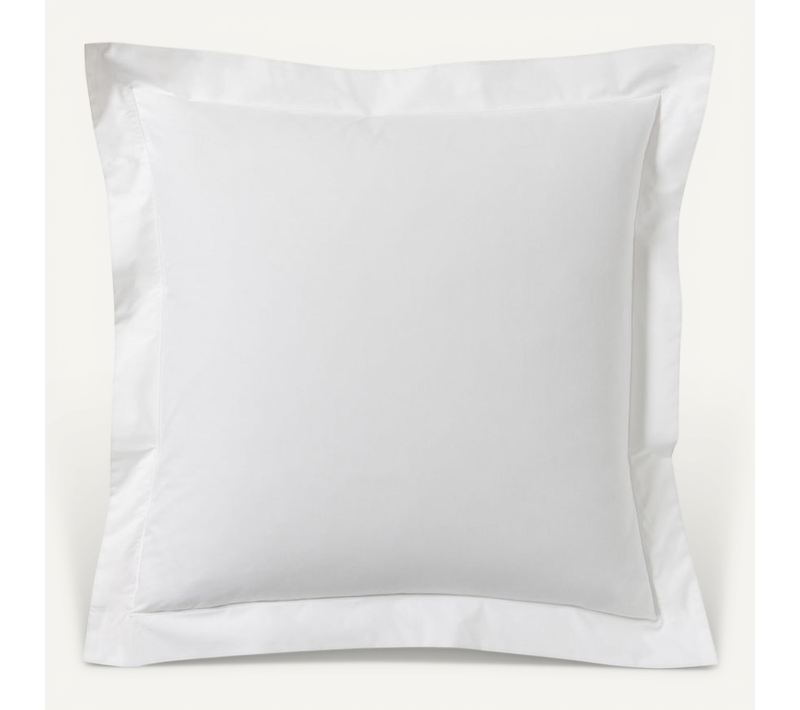 Taie D'oreiller Unie En Coton, Made In France Blanc 63x63
