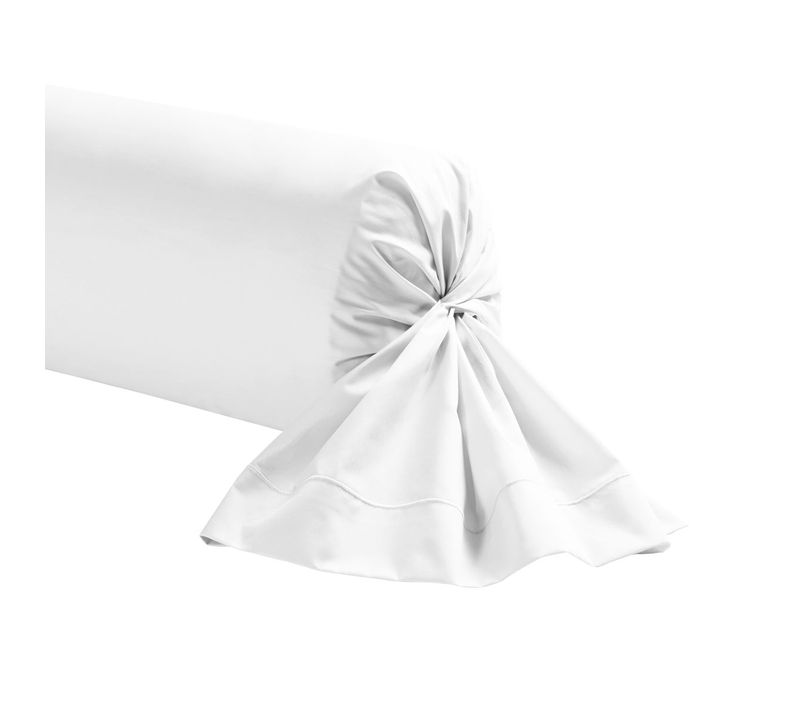 Taie De Traversin Unie En Coton Blanc 85x185