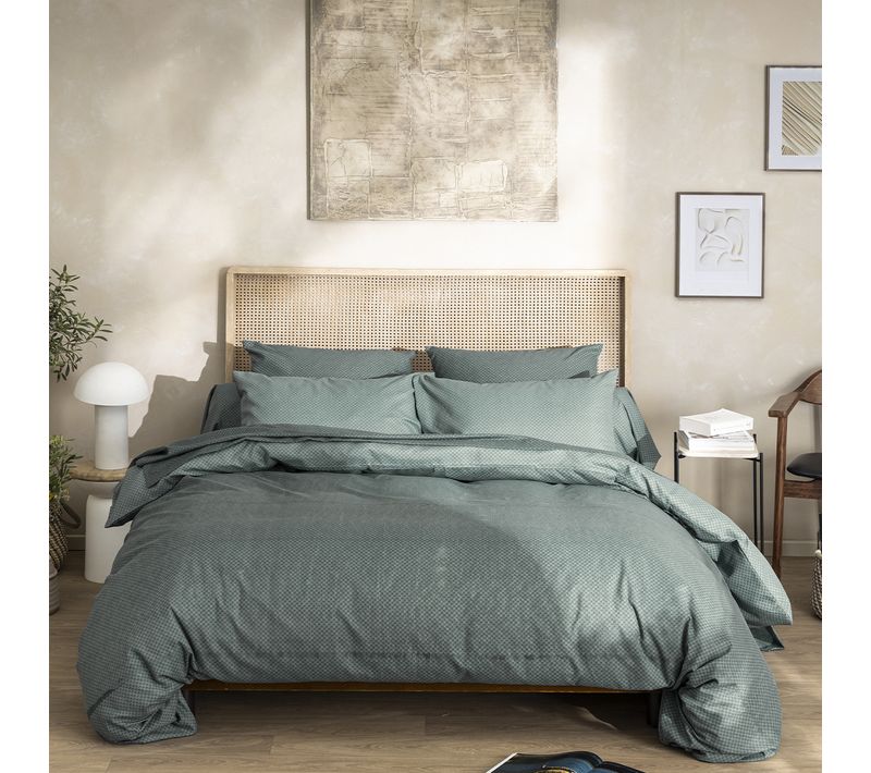 Housse De Couette En Microfibre Bleu 200x200cm