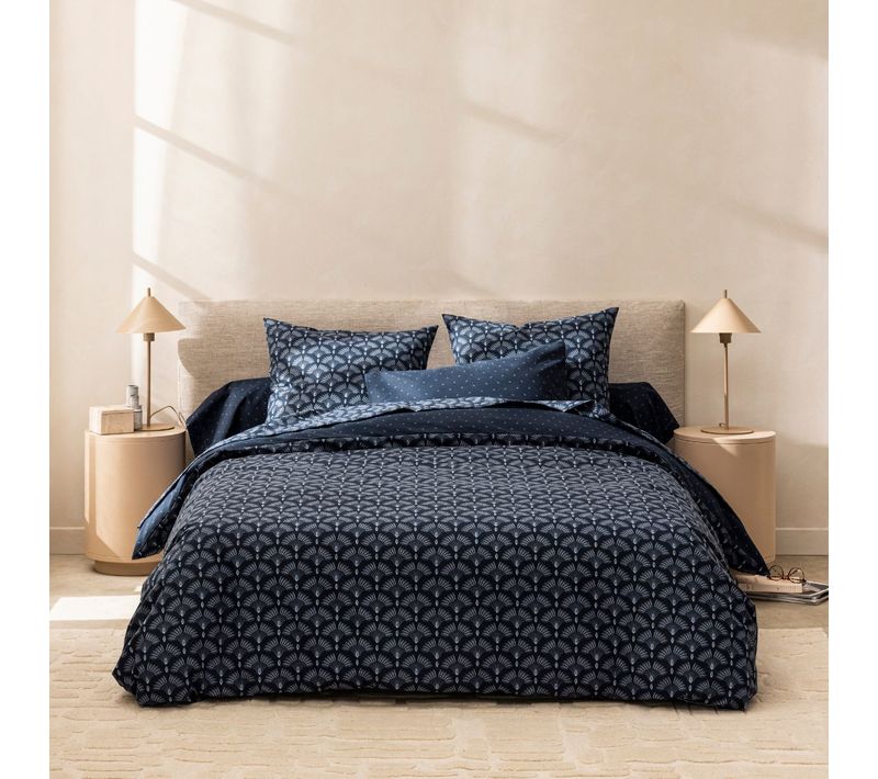 Housse De Couette En Microfibre Bleu Marine 200x200