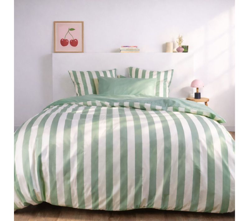 Parure De Lit En Percale De Coton Bio Vert Sauge 240x220