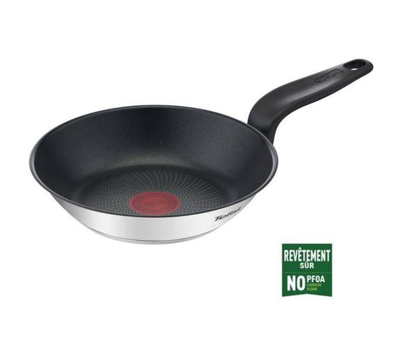 Poele Inox Avec Revetement Anti-adhésif 20 Cm Compatible Induction