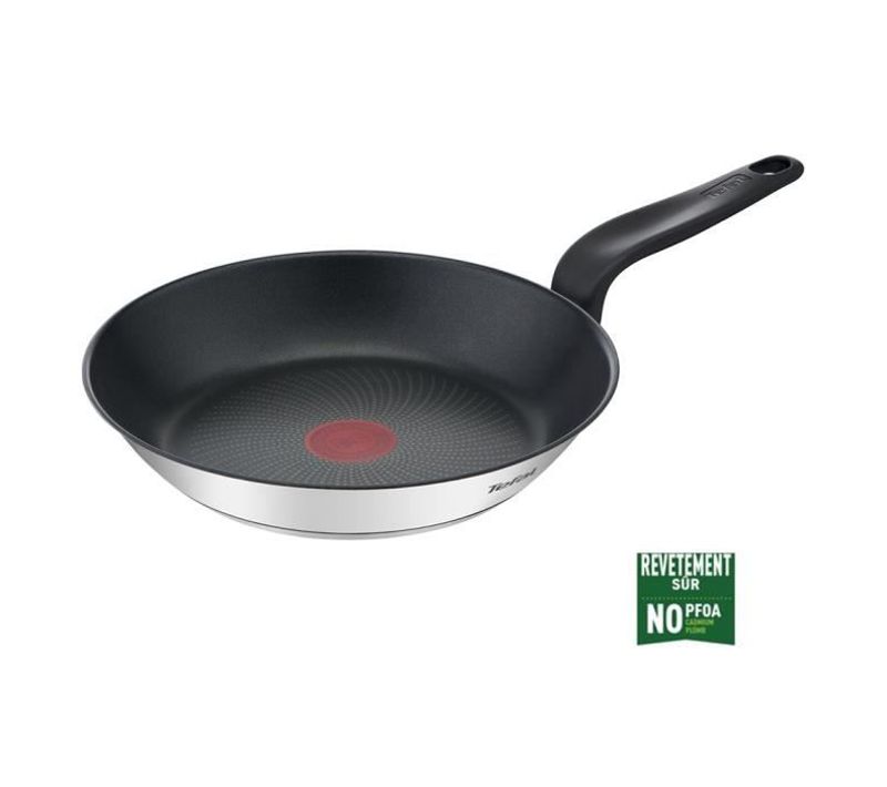 Poele Inox Avec Revetement Anti-adhésif 24 Cm Compatible Induction